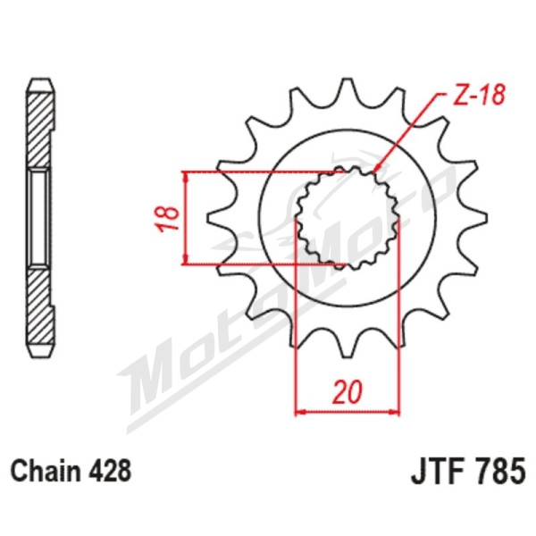 JT Grandinės komplektas 428HDR 13/46 Keeway RKF 125 18-23