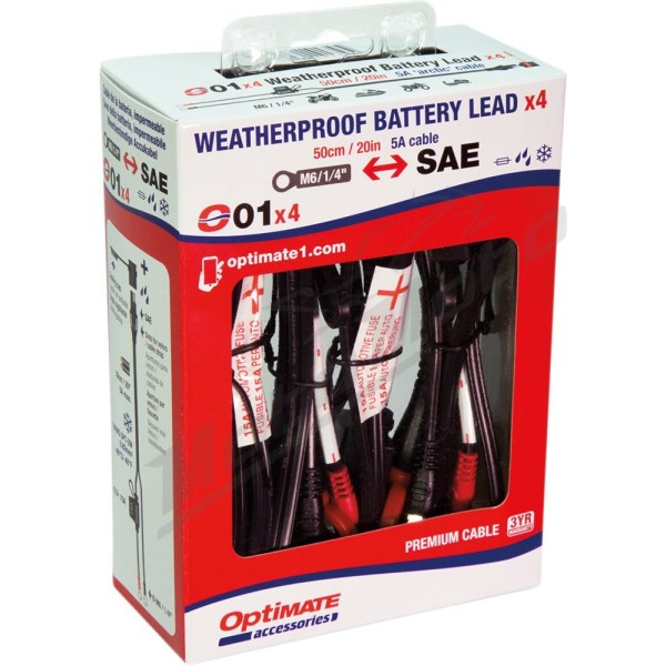 TECMATE 1/4" Eyelet Battery Connection Lead 12V 4pc.