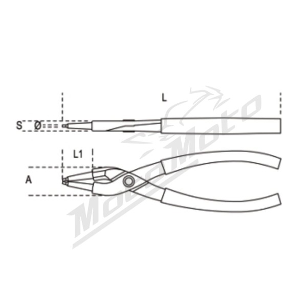 BETA Internal Circlip Pliers Straight Pattern Size 180
