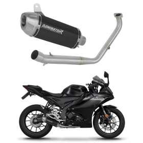 Dominator Full Exhaust System Collector Silencer S3 BLACK + dB killer (Euro 5) Yamaha YZF R125 21-24