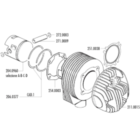 Cylinder kit POLINI Sprint Veloce Ø63 PIN Ø15 Vespa 125cc-> 2T