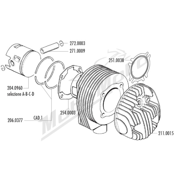 Cylinder kit POLINI Sprint Veloce Ø63 PIN Ø15 Vespa 125cc-> 2T