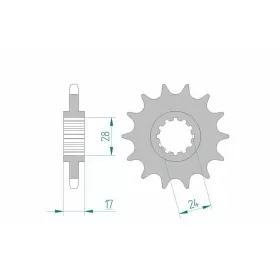 AFAM plieninė standartinė priekinė žvaigždutė 20515 - 525 14-15 dantukų HONDA CBF / CB / CBR 600cc 97-07