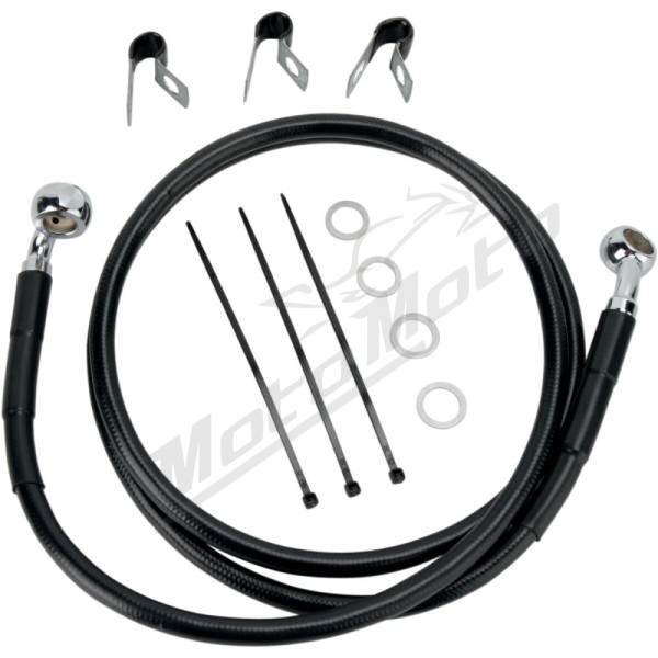 DRAG SPECIALTIES Stainless Steel Brake Line Kit Harley Davidson FLST / FLSTC / FLSTCI / FLSTF 1450-1690cc 00-07