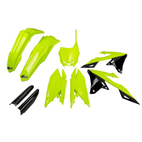 UFO Plastics set with fork guards Yellow Suzuki RMZ 250-450 18-25