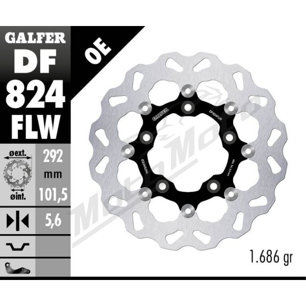 GALFER "Wave®" Galinis stabdžių diskas Harley Davidson VRSCA / VRSCB 1130cc 02-05