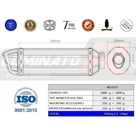 Exhausts silincers Dominator HP1 DUCATI MONSTER 620 2002-2006