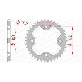 AFAM Steel Standard Rear Sprocket 520 37-39 teeth