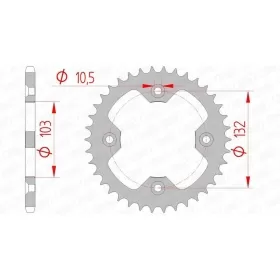 AFAM Steel Standard Rear Sprocket 520 37-39 teeth