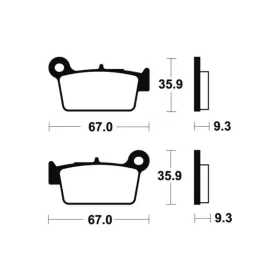 TECNIUM Racing MX/ATV Sintered Metal Brake pads MOR290 Yamaha / Fantic / Kawasaki / Beta / Rieju / Suzuki 125/550 03-26