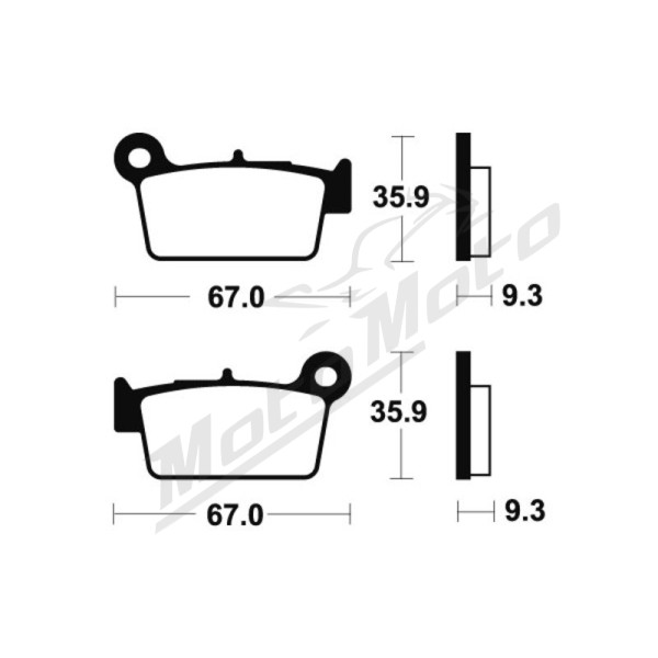 TECNIUM Racing MX/ATV Sintered Metal Brake pads MOR290 Yamaha / Fantic / Kawasaki / Beta / Rieju / Suzuki 125/550 03-26