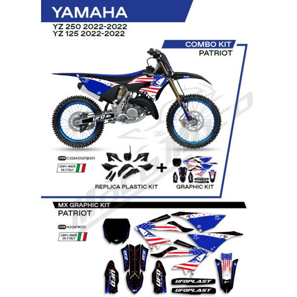 UFO Plastics and stickers set with fork guards Yamaha YZ 125-250 22