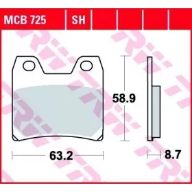 BRAKE PADS TRW MCB725 STANDARD