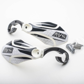 AVS RACING Handguards Kit with Aluminium supports White/Black