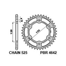 PBR Tempered C45 Steel Rear Sprocket 4642 - 525 KTM SUPER DUKE 1290 2014-2024