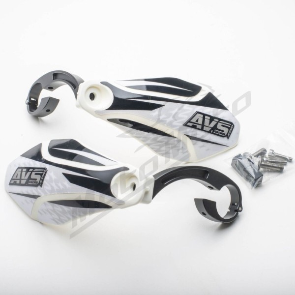 AVS RACING Handguards Kit with Aluminium supports White/Black