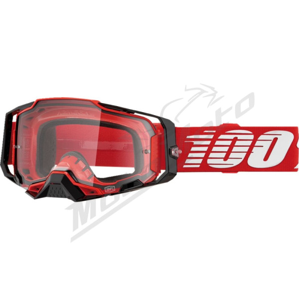 100% Armega Goggle (Clear lens) Red
