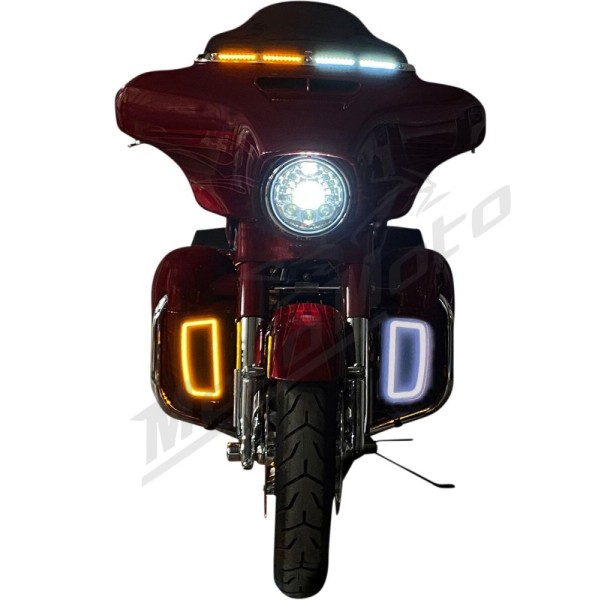 CUSTOM DYNAMICS Lower Fairing Amber/White Light Inserts Harley Davidson FLHTCU / FLHTCUL / FLHTCUTG 1690-1923cc 14-24