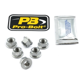 PRO BOLT Titanium Sprocket Nuts 6pcs. Aprilia / Benelli / Ducati / Gas Gas / Honda / Kawasaki 500-1300cc 84-25