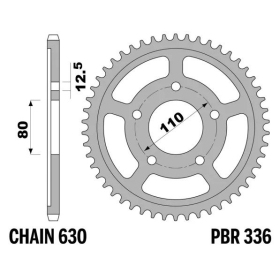 PBR Standard C45 Steel Rear Sprocket 336 - 630 HONDA CBX 1000 SUPER SPORT 1979