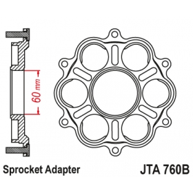 Rear sprocket adapter ALU JTA760B