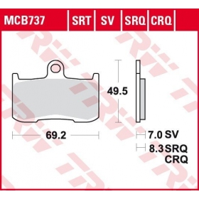 BRAKE PADS TRW MCB737SV ROUTE