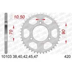 AFAM Steel Standard Rear Sprocket 420 38-45 teeth