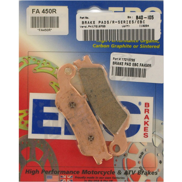 EBC Long-Life Sintered "R" Brake Pads YAMAHA WR / YZ 125-450 F 08-24