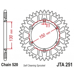 Rear sprocket ALU JTA251