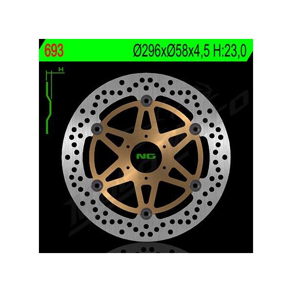 NG BRAKES Front Fixed Brake Disc 296mm Honda CB 600cc 00-06