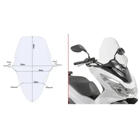 GIVI Priekini stiklas skaidrus 63x43.5cm Honda PCX 125-150 14-18