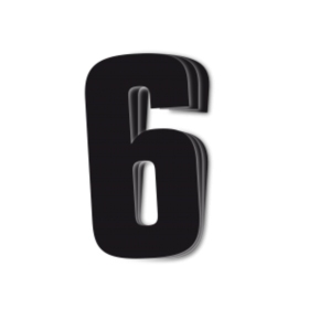 Blackbird Race Numbers Black - pack of 3 cm.16x7,5cm #6