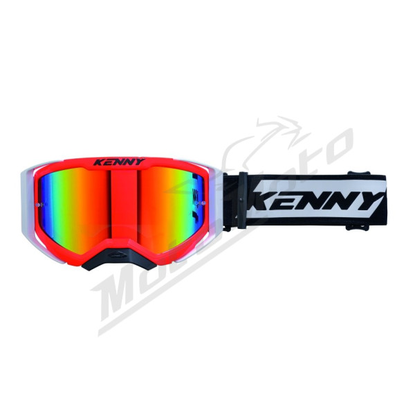 Kenny racing goggles performance evo 2 Neon Red Mirror Lens