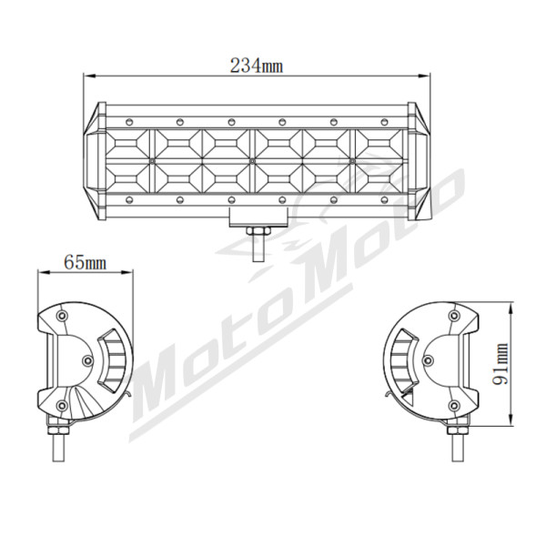 Kinwons Universal Led Bar 10-32V 144W Flood 