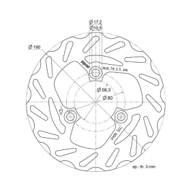 Front / Rear brake disc POLINI CPI / HONDA / MBK NITRO / YAMAHA AEROX / PEUGEOT Ø 190x58,5x4