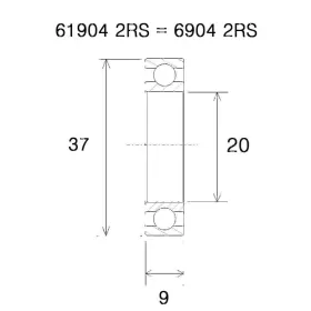 BLACK BEARING B3 Bearing 20x37x9 mm