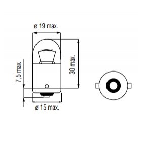 Light bulb BOSMA BA15S 12V/5W