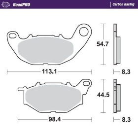 MOTO-MASTER Carbon Racing Front Brake Pads Yamaha MT / R25 / R3 250-320 15-24 