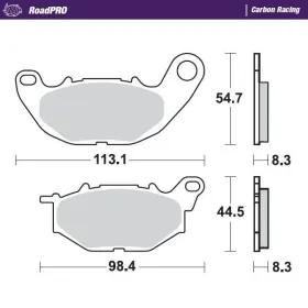 MOTO-MASTER Carbon Racing Front Brake Pads Yamaha MT / R25 / R3 250-320 15-24 