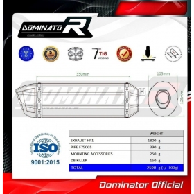 Duslintuvo bakelis Dominator HP1 + dB killer medium BMW F750GS 2018 - 2020