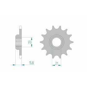 AFAM Steel Standard Front Sprocket 21504 - 520 14-16 teeth YAMAHA XT / XTZ / TT / MZ SKORPION / TRAVELLER 600-660cc 87-04
