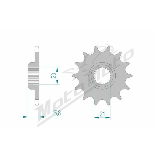AFAM plieninė standartinė priekinė žvaigždutė 21504 - 520 14-16 dantukų YAMAHA XT / XTZ / TT / MZ SKORPION / TRAVELLER 600-660cc 87-04