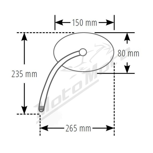 HIGHSIDER smart Handlebar Mirror Naked Bike Chrome 10M (1pc)