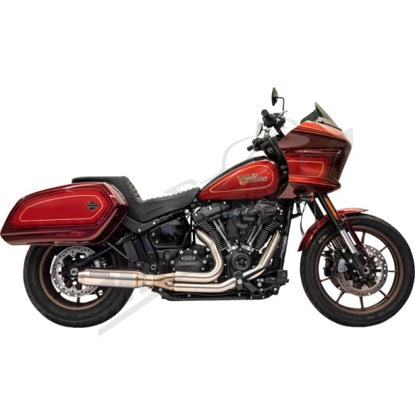 BASSANI XHAUST 2-into-1 Stainless Exhaust System with 4" Muffler Harley Davidson FLSB / FXLRST 1750-1923cc 2018-2024