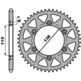 PBR Standard C45 Steel Rear Sprocket 213 - 520 HUSABERG FE 350-400cc 1991-1999