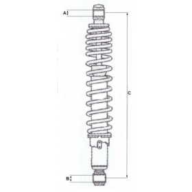 Rear adjustable shock absorber PIAGGIO BEVERLY 250cc 339mm Ø10 Ø14