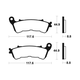 TECNIUM Street Performance Sintered Metal Brake pads MF328 Honda / Suzuki 250-1800cc 04-18
