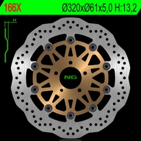 NG BRAKES 166X plūduriuojantis stabdžių diskas KAWASAKI NINJA / VULCAN / ZXR / ZZR 750--1200 93-03