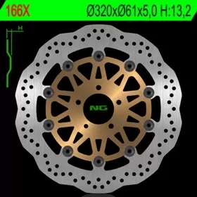 NG BRAKES 166X Wave Floating Brake Disc KAWASAKI NINJA / VULCAN / ZXR / ZZR 750--1200 93-03
