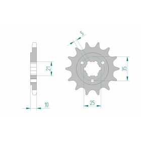 AFAM Steel Standard Front Sprocket 22602 - 525 14-15 teeth SUZUKI DR / XF 650-800cc 92-14